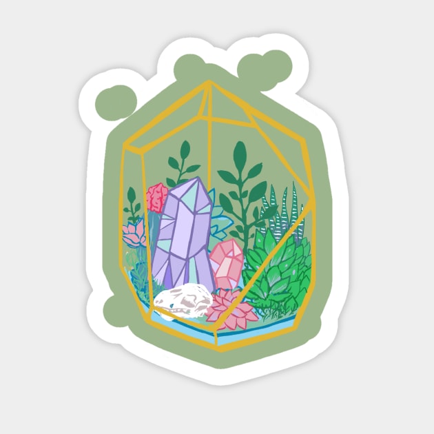 Pastel Goth Terrarium Crystals & Succulents Sticker by LunaElizabeth